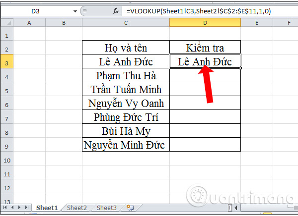 Sheet 2 có bảng dữ liệu như dưới đây.